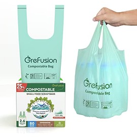 GreFusion 10 Liter Biom√ºllbeutel mit Henkel (10 Liter, 80 St√ºck)