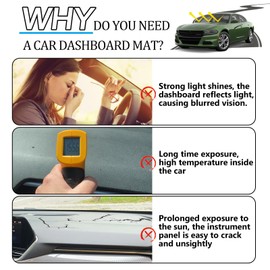 Xhfarce Fit for Dodge Charger 2011-2023 Accessories (Without HUD) Dash Cover Custom Dashboard Cover Mat Non-Slip Pad Sunshield Cover Center Console Protector Cover Mat Anti-Glare,Black Edge