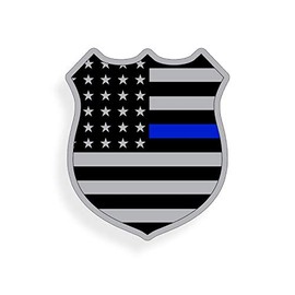 Support Police Badge USA American Flag Blue Line Sticker Decal Lives Matter