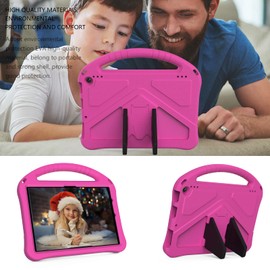 Simicoo Fire HD 10 11th 13th Generation 2021 2023 10.1 Kids Tablet case, Light EVA Foam Shockproof Rugged Kids case with Kickstand Handle Holder Kid-Proof Case for for Kids boy Girl Gift (Rose)