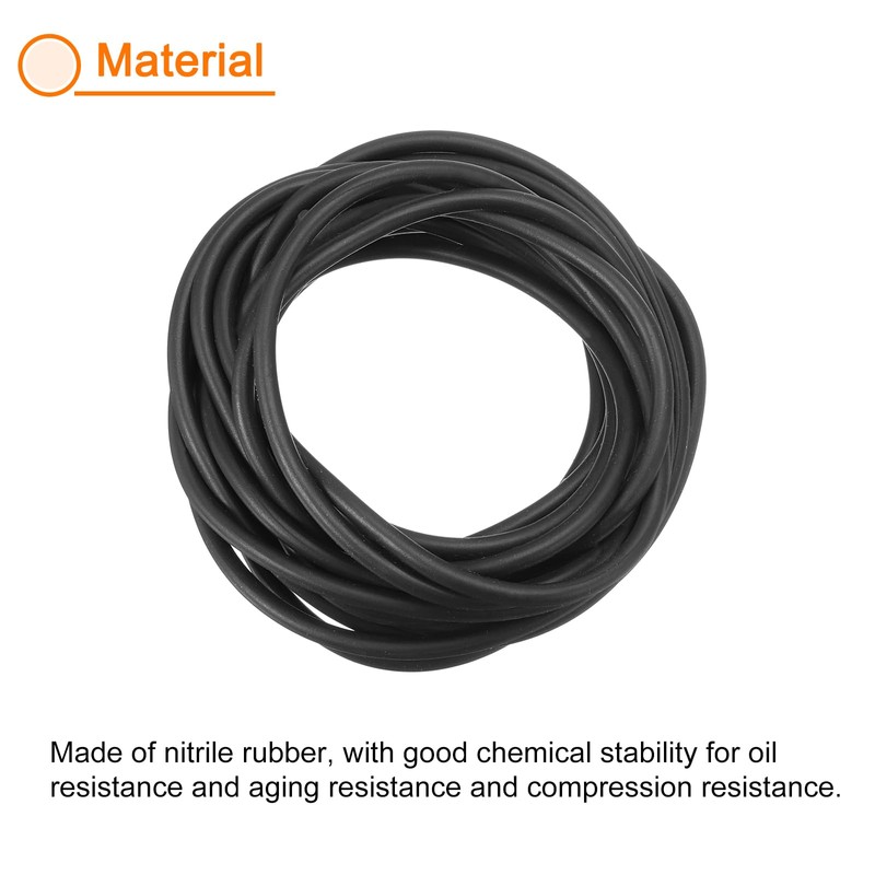 sourcing map Nitrile Rubber Seal Strip, 3mm(0.12") Diameter x 4