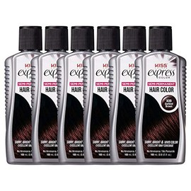 Kiss Express Color semipermanente color de cabello 3.5 oz. #K89 - café oscuro, marrón oscuro (Darkest Brown), 3.5 Ounce (6 Pack)