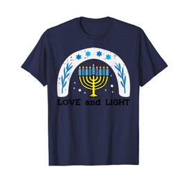 Love And Light Menorah Hanukkah Chanukah Jew Men Women Kids T-Shirt