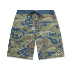 Maui Rippers Mens 21" Stretch Board Shorts Reef Camo, 38