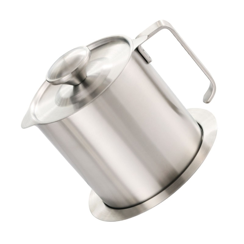 Bacon Grease Container with Strainer 304 Stainless Steel 1.8L Food