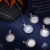 SOFPLATE 1 Box 24Pcs 30mm Round Rhinestone Trays Pendant Set