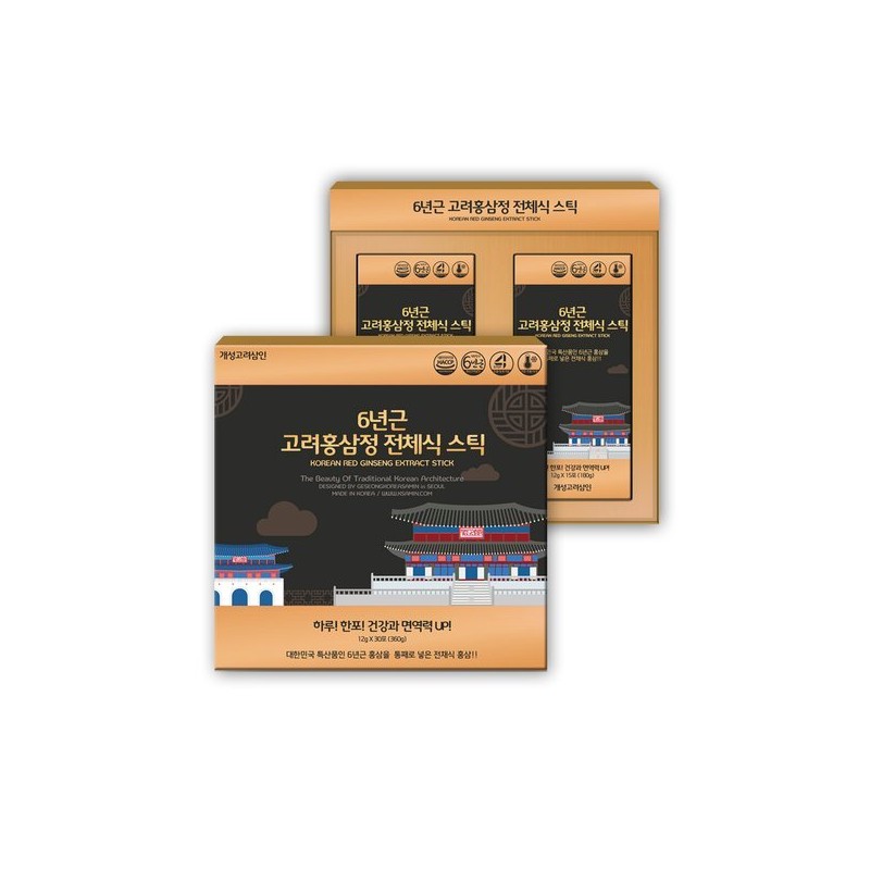 Gaeseong Goryeo Samin 개성고려삼인 6년근 고려홍삼정 전체식 스틱 12g 30포