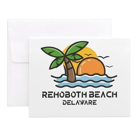 CafePress Delaware Rehoboth Beach 4.25" x 5.5" Notecards 10 Pack