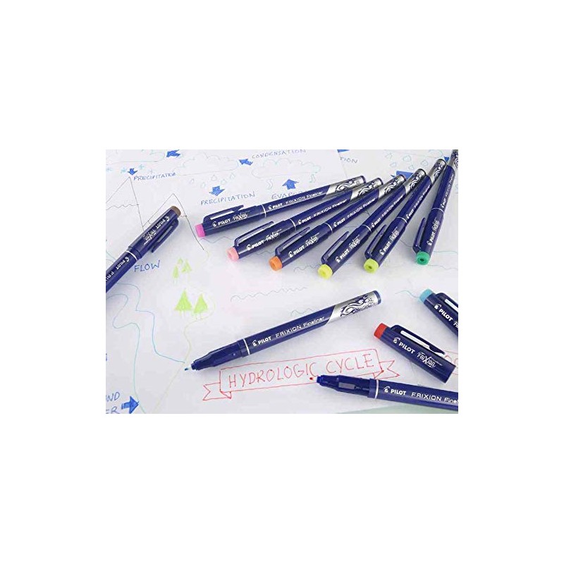 PILOT Frixion Erasable Fineliner Pens Pack of 6 Blue