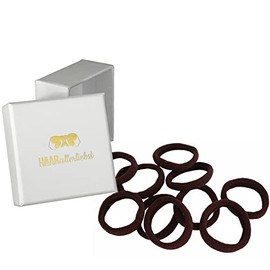 HAARallerliebst Hair Bobbles Dark Brown (Pack of 10 | Brown | 4 cm) with Box for Storage (Box Colour: White)