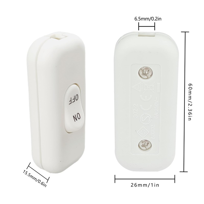 Inline Cord Switch, XGJUCE Lamp Control Appliance Switch Rocker, AC