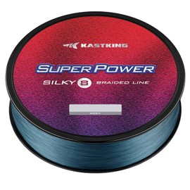 KastKing Superpower Silky8 Braided Fishing Line, Gray, 8 Strands, 8 LB, 300 Yds