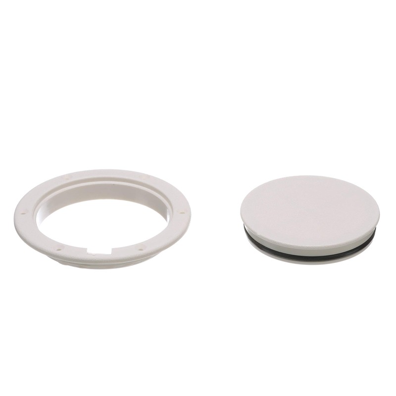 Seachoice White Pry-Up Deck Plate, Watertight, Up to 10-5/8 in.
