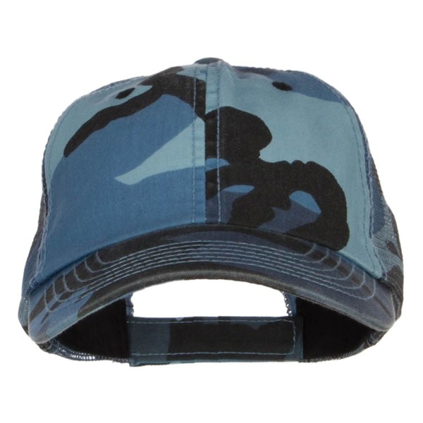 Enzyme Washed Camouflage Trucker Cap - Blue Camo OSFM