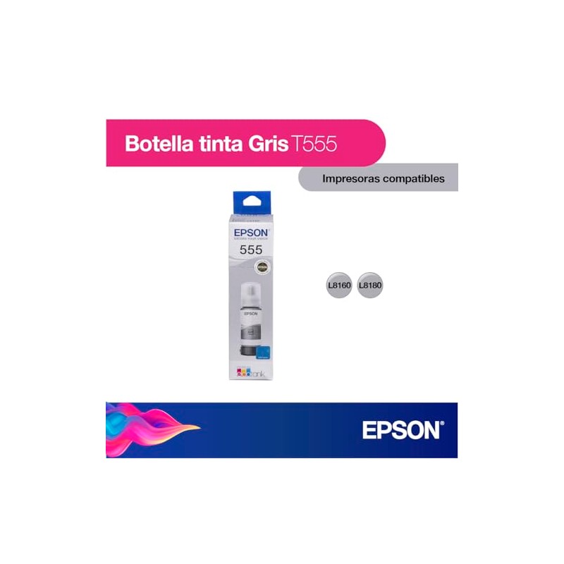 Epson Ecofit Botella de Tinta Fotográfica Color Gris T555 para