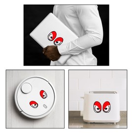 2pcs /1 Pair of Eyes/Vinyl Stickers Cartoon Funny Angry Evil Red Eyes Decals Car Motorcycle Helmet B 86