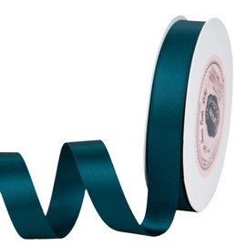VATIN 16mm Double Faced Polyester Teal Satin Ribbon - 23 Metre Spool, Perfect for Wedding Decor, Wreath, Baby Shower,Gift Package Wrapping and Other Projects