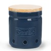 ONTUBE Porcelain Garlic Keeper with Lid, Ceramic Garlic Saver 4.3-Inch (Navy)