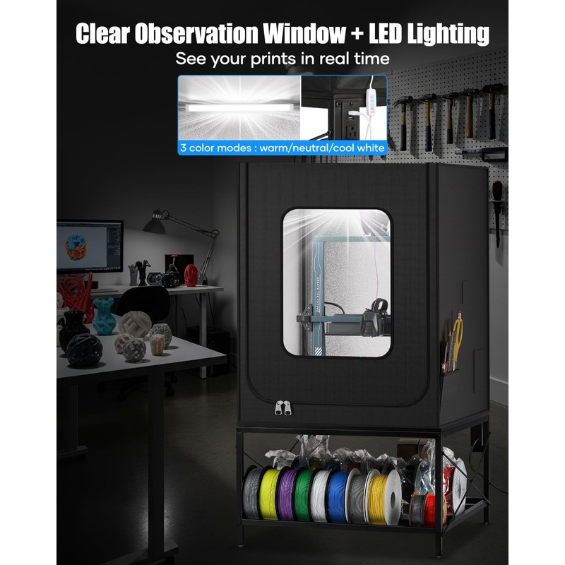 3D Printer Table with Enclosure - Heavy Duty 3D Printing
