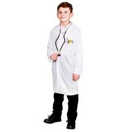 My Illusions Doctors Coat + Stethoscope Boys Uniform Girls Occupation Kids Book Day Fancy Dress Costume Outfit (Small 3-4 Years)