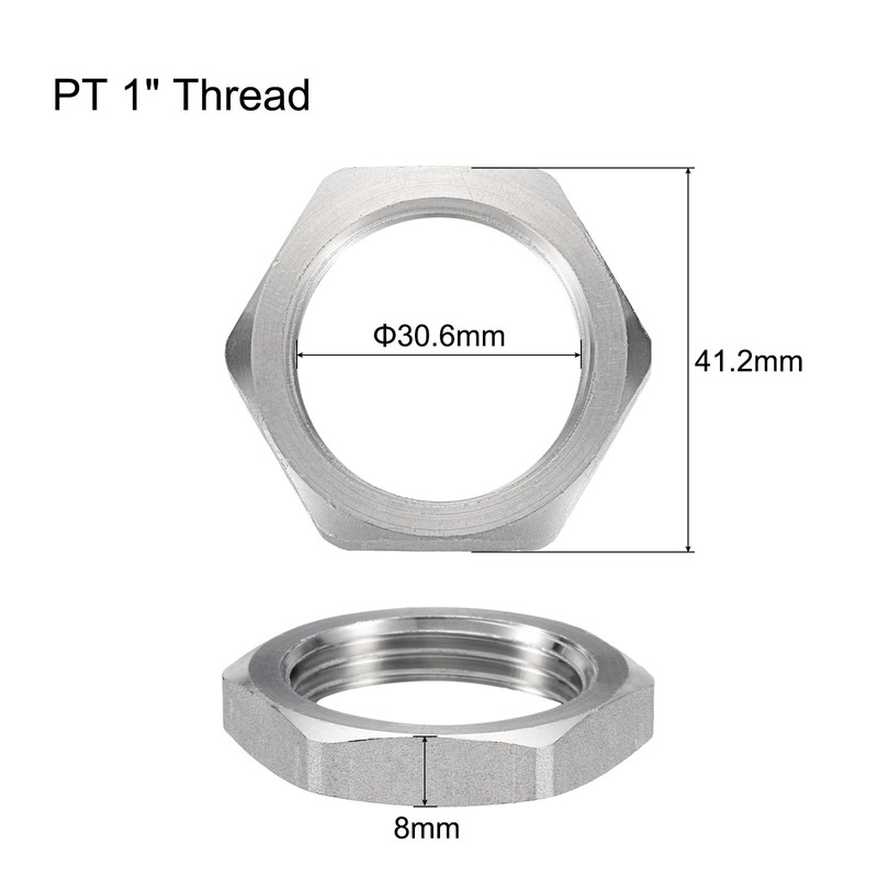 uxcell Cast Pipe Fitting Hex Locknut, 304 Stainless Steel Hex