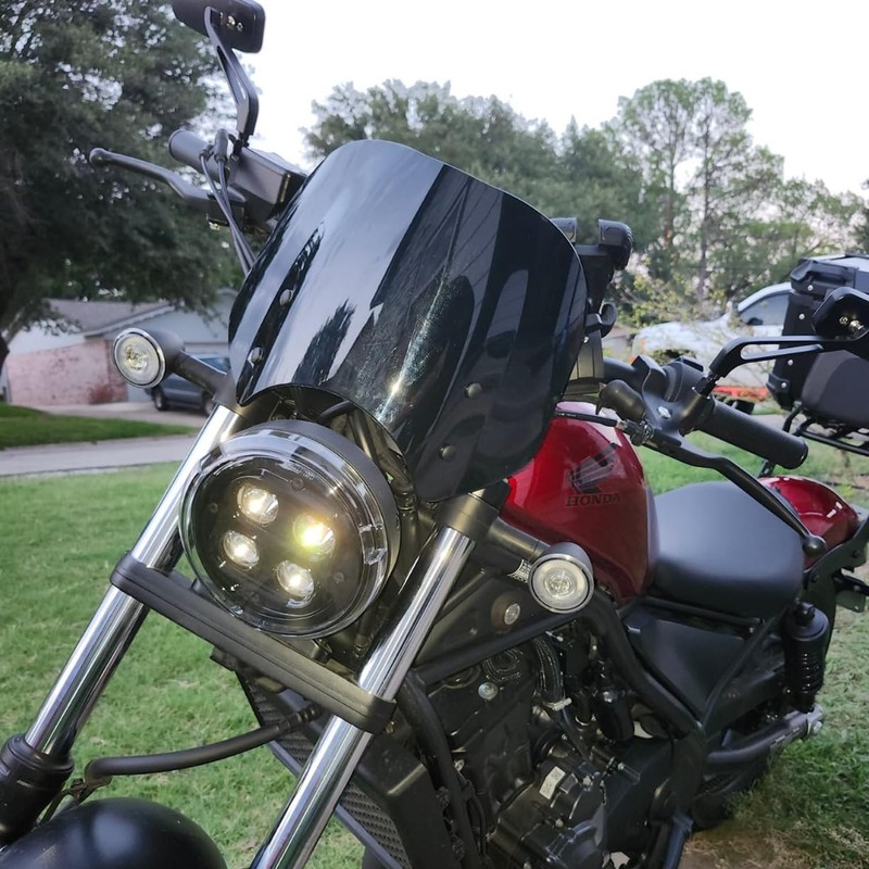 Lorababer Polycarbonate Windshield, Smoke, for Honda Rebel CMX 300, 2017-2024