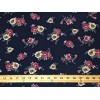 SLP Fabrics Bullet Knit Printed Fabric-Navy Blue Vanilla Roses-BPR274-S