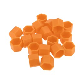 Partuto 20 Pcs Wheel Lug Nut Bolt Rims Tire Nut Screws Dust Cap Cover Nut Protection Silicone Orange 2.2x19x20.2mm