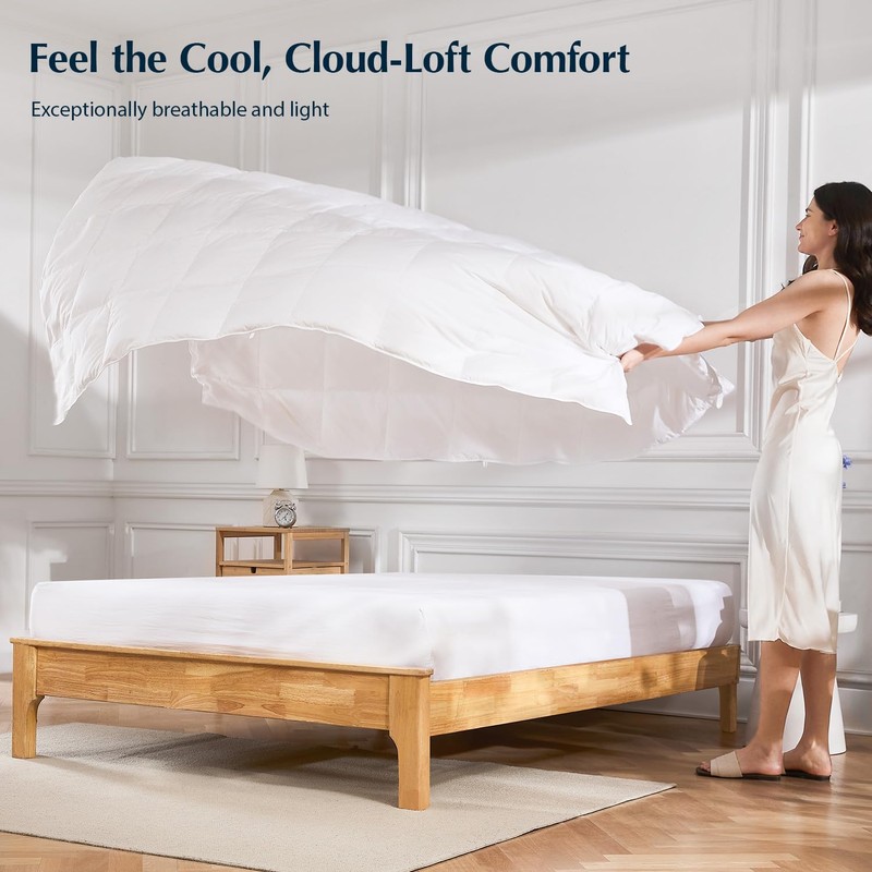 Pacific Coast Lightweight Goose Feather Down Fiber Comforters King Size,