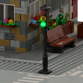 TEDDOO Brick Traffic Light Set of 2 Automatic Flashing Building Accessories LED, Compatible with Major Building Block Brands