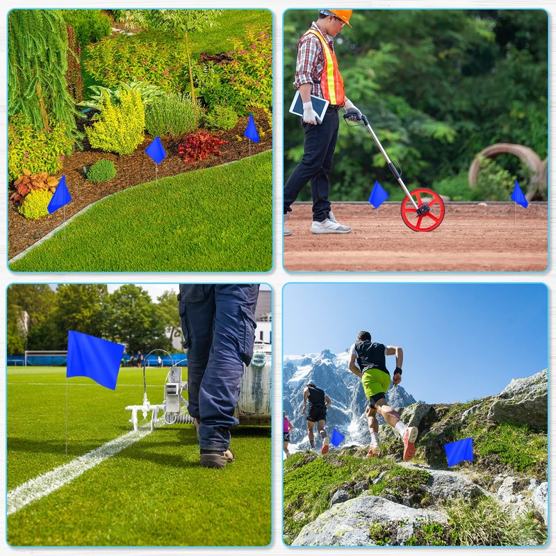 50 Pack Marking Flags Marker Flags for Lawn, IKAYAS 4