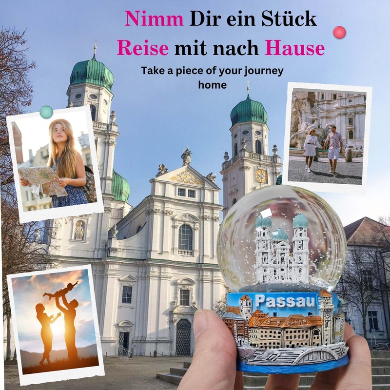 Souvenir Snow Globe Passau | Cathedral Town Hall Castle Veste