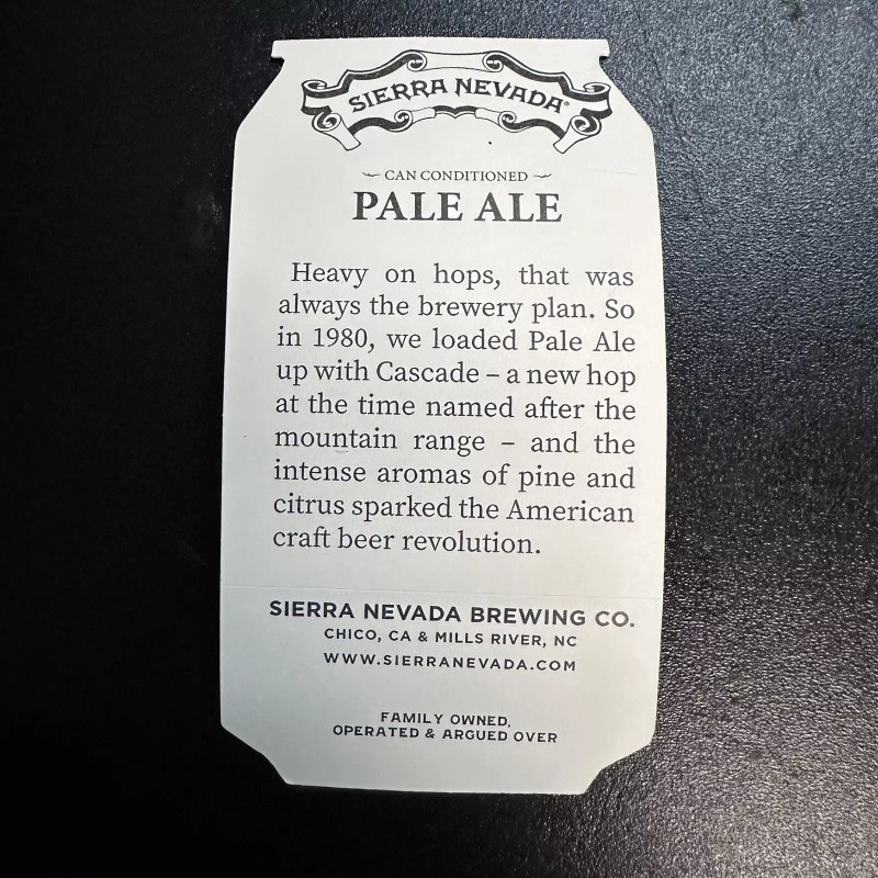 Sierra Nevada Pale Ale Can Sticker Decal Craft Beer Chico,