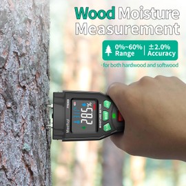 Mastfuyi Wood Moisture Meter, Portable Moisture Meter, Digital Water Leak Detector with Visual High-Mid/Low Warnings for Wood, Firewood, Concrete Floors, Carpet, Ceiling, Building Material (Pin Type)