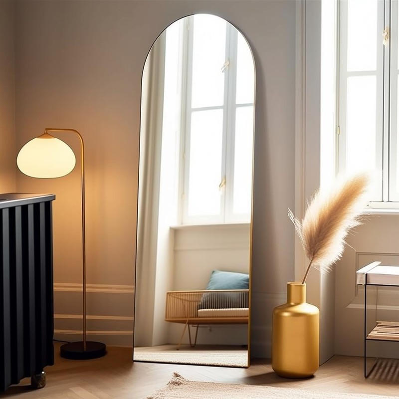 BEVERDY 18"x58" Arched Full Length Mirror, Full Body Mirror, Floor