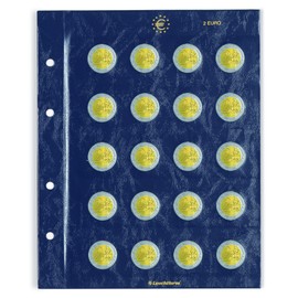 Leuchtturm Vista 312494 Coin Sheets - Collectors Sheets for 10 Euro Coins - Pack of 2