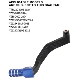 JFG RACING Dirt Bike Shifter,Folding Motorcycle Gear Shift Lever CNC YZ85 2002-2024/YZ65 2018-2024/YZ125 YZ250 05-24/YZ125X 17-23/YZ250X 16-23/YZ125G YZ250G 2016-Blue