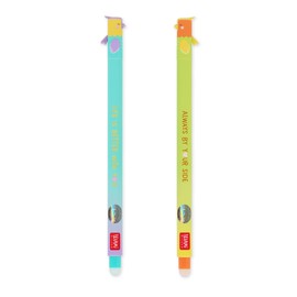 Legami - Valentine's Day Erasable Pen Set 2026, Erasable Set, Better Togheter, Pens with Thermosensitive Erasable Ink, Turquoise, Orange, Erases Without Consuming the Sheet