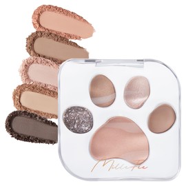 MilleFée Meow Paws Eyeshadow Palette (04 Kimagure), Cats, 5 Colors, Eye Makeup, Eyeshadow, Cosmetics, Glitter, Paw Print Palette