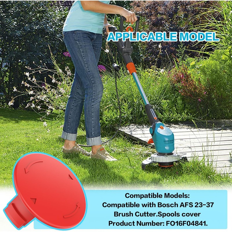 MUFUSHAN 2Pcs Rasentrimmer Spulenkappen, F016800431 Spulenabdeckung Kompatibel mit Bosch AFS