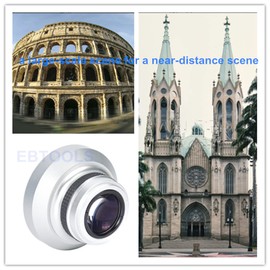 Wide Angle Fisheye Lens Universal Fisheye Lens Silver Strong Applicability 37 mm 0.25X Super Fisheye Additional Lens for 37 mm Calibre Camera Len