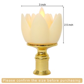 6 PCS LED Lotus Table Candles - 3’’ Lotus Lamps Electronic Buddhist Lights Battery Operated Buddha Flickering Warm White Lights for Home Decorative Temple Desktop Centerpiece