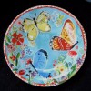 Pier 1 Imports Porcelain 9” Plate Butterflies Flowers NEW