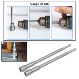 The Lord of the Tools 6PCS 1/4" Quick-Change Hex Shank 8mm Magnetic Nut Setter Driver Drill Bit Adapter Tool Extension Holder Socket 150mm Length for Screws Nuts