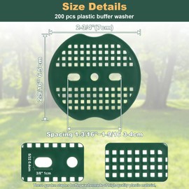 200pcs Landscape Staple Gasket Garden Staples Plastic Buffer Washer, Yard Pins Pad for Outdoor Grass Barrier Fabric Yard Tent Keep The Barrier from Ripping & Create a Sturdier Hold(Green)