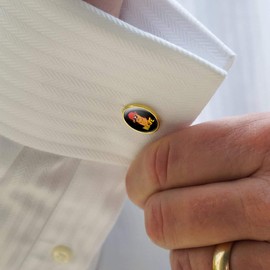 GRAPHICS & MORE Nug Life Chicken Nugget Funny Humor Round Cufflink Set Gold Color