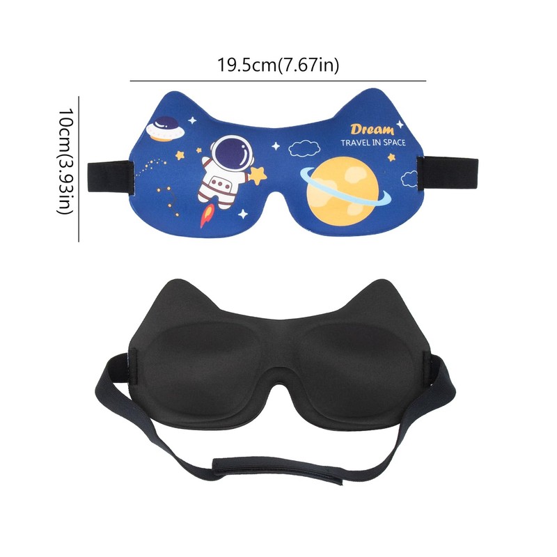 CHEERYMAGIC Kids Sleep Mask, Childrens Eye Mask with Space Designs,