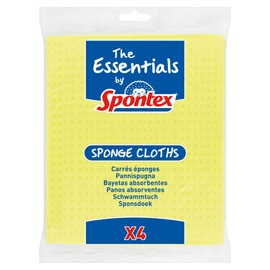 Spontex The Essentials Sponge Cloths, 4 Cloths