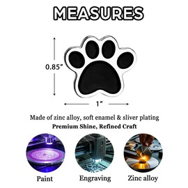 50 Pcs Dog Pins, Tiger Paws - 1" Paw Print Animal Mascot Pin for School Awards, Band, Hats, Backpack, Bags & Clothes