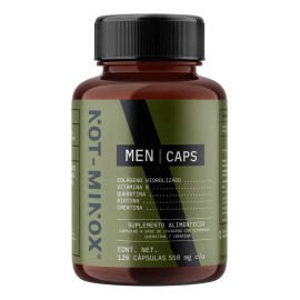 120 Cápsulas Not Minox Para Crecimiento de Cabello Barba y Bigote Multivitamínico para Hombre con Colágeno Hidrolizado Biotina Queratina y Vitamina E